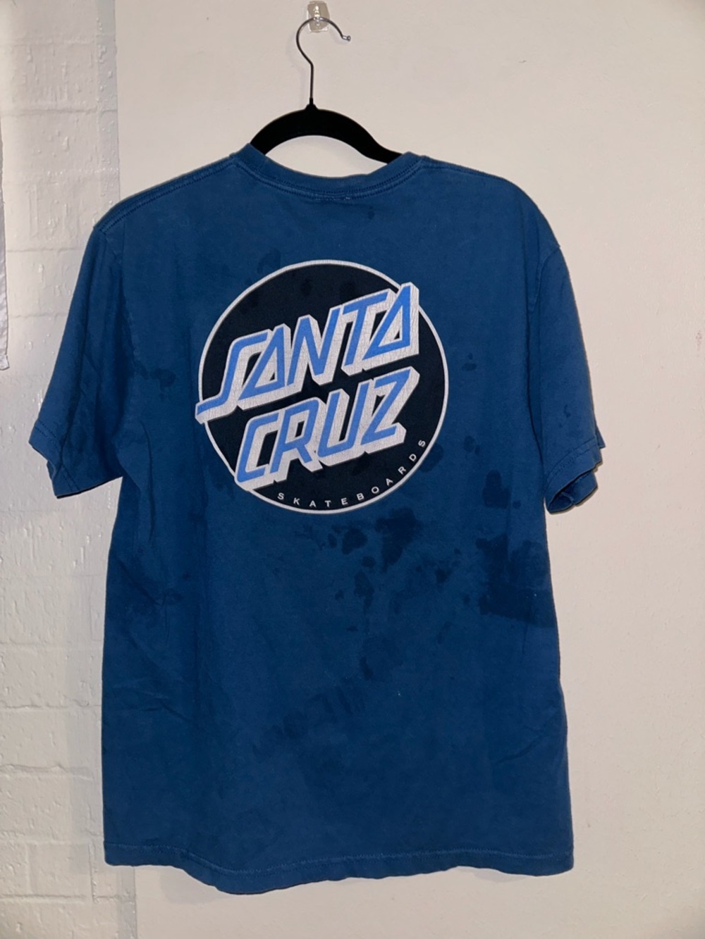 Santa Cruz Skateboards Blue Logo Short Sleeve Tee